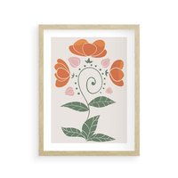 Plakat w ramie 40x50 - Migocące Kształty Kwiatów - kwiaty polne, plakat - rama drewno