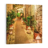 Obraz na płótnie 80x80 - Perspektywa Uliczki Miejskiej - uliczka, perspektywa