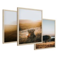 Zestaw obrazy w ramie 40x50 galeria - Plecak, podróż - rama drewno