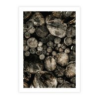 Plakat bez ramy 21x30 - Stos Drewna - kłody drewna, pociete drweno