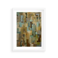 Plakat w ramie 40x50 - Kolorowe Wyobrażenia - abstrakcyjny obraz, mnogość kolorów - rama biała