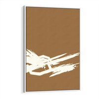 Obraz w ramie 50x70 - Taniec Energii - abstrakcyjne kreski, maźnięcia - rama biała