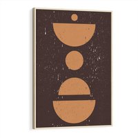 Obraz w ramie 80x120 - Impulsy Przestrzeni - mid century styl, nowoczesna grafika - rama drewno