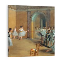 Obraz na płótnie 40x40 - The Dance Foyer at the Opera on the rue Le Peletier (1872), Edgar Degas - Reprodukcja - reprodukcja, obraz na płótnie