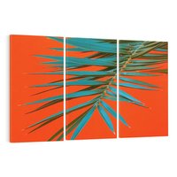 Obraz na płótnie 120x80 - Egzotyczny Urok - liście, palma