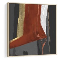 Obraz w ramie 80x80 - Abstrakcyjna impresja - abstrakcja, nowoczesny - rama drewno