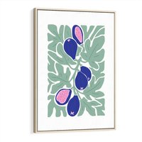 Obraz w ramie 50x70 - Figi Fioletu - figi, sztuka nowoczesna - rama drewno