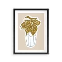 Plakat w ramie 30x40 - Bezgraniczne Marzenia - nowoczesna kompozycja, liście monstery w wazonie - rama czarna