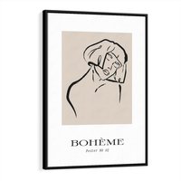 Obraz w ramie 50x70 - Echa Nieznanych Konturów - boho plakat, typografia - rama czarna