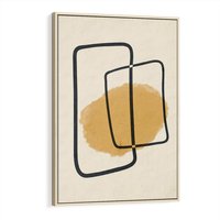 Obraz w ramie 80x120 - Rozkwitające Formy - abstrakcyjne nieregularne kształty, minimalistyczny plakat - rama drewno