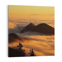 Obraz na płótnie 70x70 - Górzysty ukryty las - góry, las