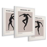 Zestaw obrazy w ramie 40x50 galeria - Nowoczesny, sztuka, art, postacie - rama biała