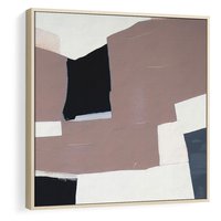 Obraz w ramie 80x80 - Wyrażona cisza abstrakcji - abstrakcyjne, nieregularne kształty - rama drewno