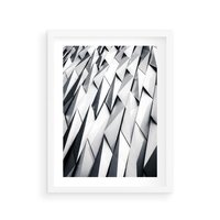 Plakat w ramie 40x50 - Geometryczna Nowoczesność - nowoczesna architektura, gemetryszne formy - rama biała