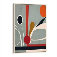 Obraz w ramie 80x120 - Harmonia Kolorowych Impulsów - abstrakcyjny obraz olejny, dziwne formy - rama drewno