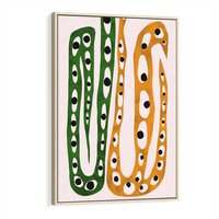 Obraz w ramie 70x100 - Migocące Zmaganie - abstrakcyjny obraz, dziwne kształty - rama drewno