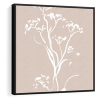 Obraz w ramie 50x50 - Harmonijne Mini Boho - minimalistyczny delikatny obraz, beżowe odcienie - rama czarna