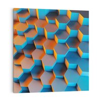 Obraz na płótnie 60x60 - Trójwymiarowa Gra - geometryczna, 3D