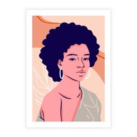 Plakat bez ramy 21x30 - Kobiecy Kształt Świata - nowoczesny plakat, styl retro