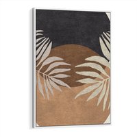 Obraz w ramie 50x70 - Kompozycje ukrytych myśli - symetria, dwa koła po środku - rama biała