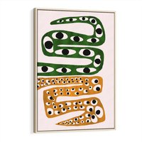 Obraz w ramie 80x120 - Mroczne Wypaczenia - abstrakcyjny obraz, dziwne kształty - rama drewno