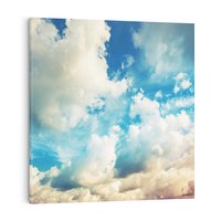 Obraz na płótnie 50x50 - Niebiańska Przestrzeń: Chmury na Horyzoncie - niebo, chmury