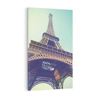 Obraz na płótnie 70x100 - Wieża Eiffla w czarno-białej odsłonie - Eiffla, Paryż