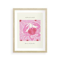 Plakat w ramie 30x40 - Rozświetlone Impresje - abstrakcyjny plakat, krab - rama drewno