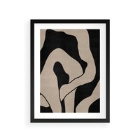 Plakat w ramie 40x50 - Nocne Pochłonięcia - abstrakcyjne linie, mroczny plakat - rama czarna