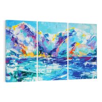 Obraz na płótnie 120x80 - Mistyka Górskich Marzeń - abstrakcja, pejzaż gór