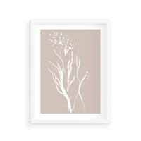 Plakat w ramie 30x40 - Impresje Pastelowych Nastrojów - minimalistyczny delikatny obraz, beżowe odcienie - rama biała