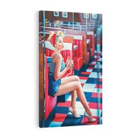 Obraz na płótnie 80x120 - Stylowa Elegancja - retro, pinup