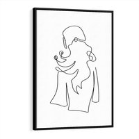 Obraz w ramie 70x100 - Zaklęte Linie - szkic kobiety, jedną linia - rama czarna