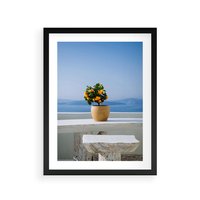 Plakat w ramie 50x70 - Uroki Santorini - Santorini, Grecja - rama czarna