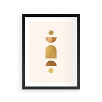 Plakat w ramie 30x40 - Abstrakcyjne Wzory - geometryczne złote kształty, tekstura - rama czarna