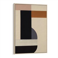 Obraz w ramie 50x70 - Nowoczesne Brązy - geometryszne pasy, nowoczesny styl - rama drewno