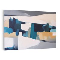 Obraz na płótnie 100x70 - Turkusowe Maźnięcia - obraz, abstrakcja