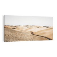 Obraz na płótnie 140x70 - Refleksyjny taniec myśli - pustynny krajobraz, odcienie sepii