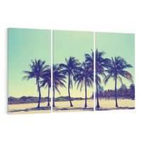 Obraz na płótnie 120x80 - Idylliczna Plaża z Palmami - palmy, plaża