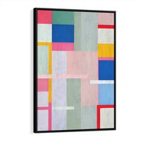 Obraz w ramie 70x100 - Rozbijające Granice Wyobraźni - abstrakcyjne geometryczne kształty, olejny obraz - rama czarna