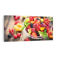 Obraz na płótnie 120x60 - Kulinarne rozkosze - miska, owoce