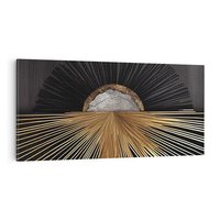Obraz na płótnie 120x60 - Metaliczne Boho Abstrakcje - boho, słońce