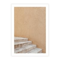 Plakat bez ramy 21x30 - Schod w Beżu - schody, minimalizm