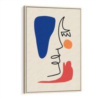 Obraz w ramie 80x120 - Rozbijające Symfonie Form - abstrakcyjny obraz, przypomina twarz - rama drewno