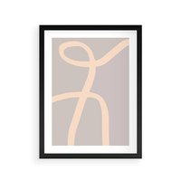Plakat w ramie 50x70 - Beżowe Boho Zaplątanie - minimalistyczny obraz, nowoczesny - rama czarna