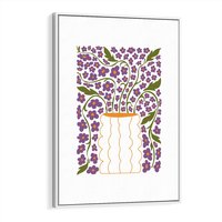 Obraz w ramie 50x70 - Witalność Kwiatów - kwiaty w wazonie, minimalistyczna kompozycja - rama biała