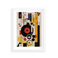 Plakat w ramie 40x50 - Wnętrza Refleksyjnego Światła - modernistyczny obraz, styl bauhaus - rama biała