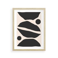 Plakat w ramie 30x40 - Surowa Abstrakcja - abstrakcyjny nowoczesny obraz, surowość - rama drewno