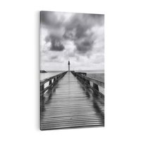 Obraz na płótnie 50x70 - Romantyczny pomost z latarnią - pomost, latarnia