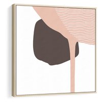 Obraz w ramie 50x50 - Wibracje Odbić Plam - abstrakcyjny obraz, rozlewające się plamy - rama drewno